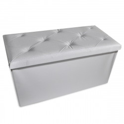 Panca Pouf Contenitore in Ecopelle Silver