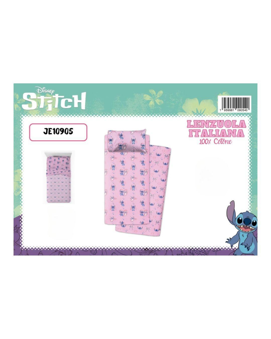 disney lenzuola letto singolo stitch rosa - foto 1