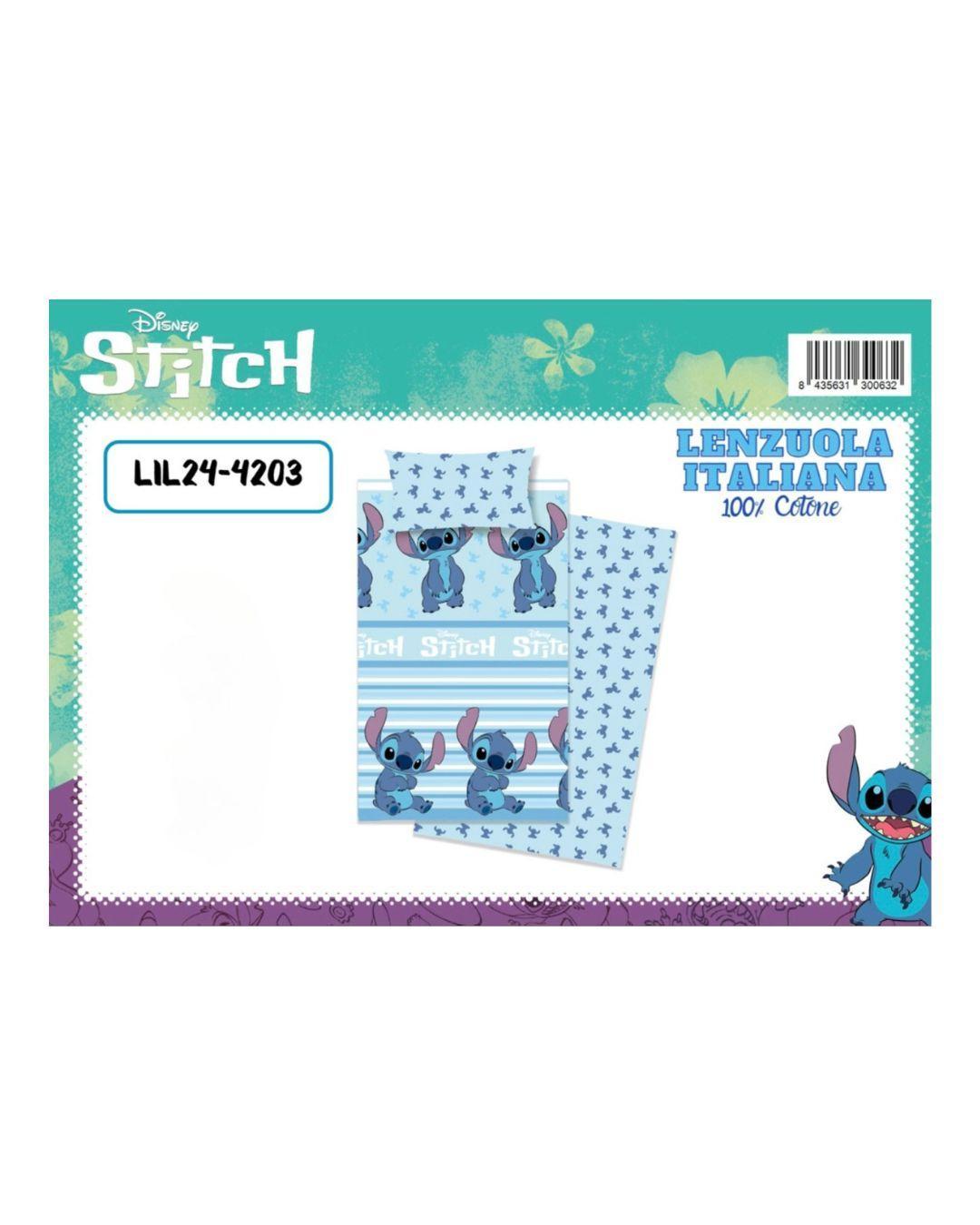 disney lenzuola letto singolo stitch blu - foto 1