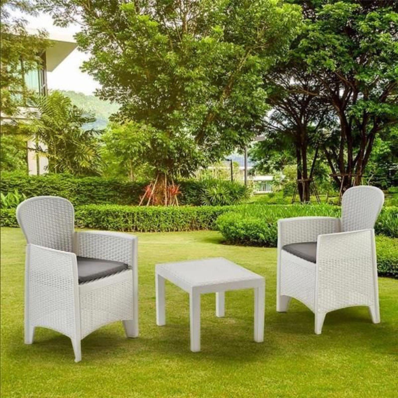 progarden set salotto da giardino akita bianco - foto 1