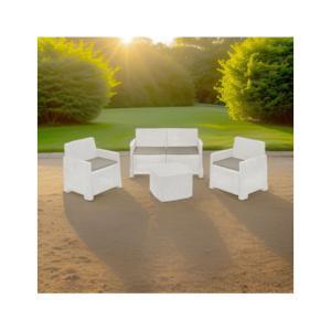 Set salotto da giardino como bianco