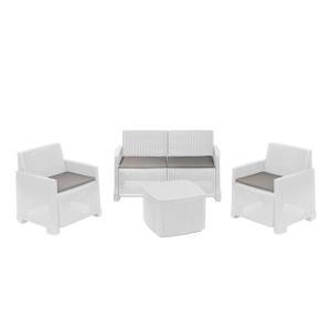 Set salotto da giardino como bianco